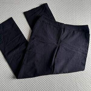 Eileen Fisher Straight Leg Trousers 16 Navy Blue Pants Office Career Capsule
